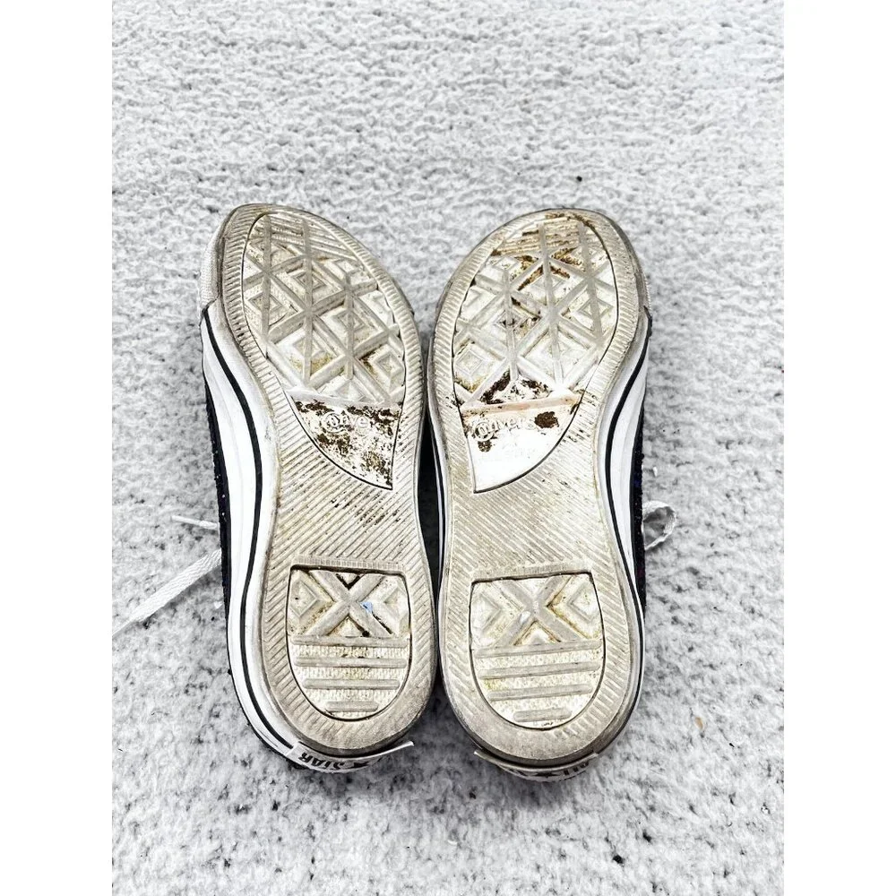 Women’s Converse All Star Black Multicolor Glitter Low Top Sneaker Shoes Size 7 - Picture 7 of 7